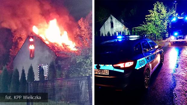 Mczyzna i psy zginliby w ogniu gdyby poaru domu nie zauwayli policjanci