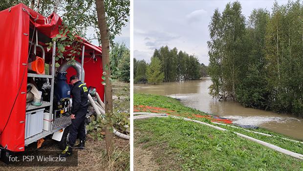 Straacy z Wieliczki i powiatu pomagaj na terenach dotknitych powodzi