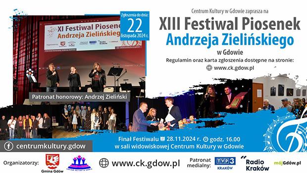 Ostatnie dni na zgoszenie udziau w \"XIII Festiwalu Piosenek Andrzeja Zieliskiego\"